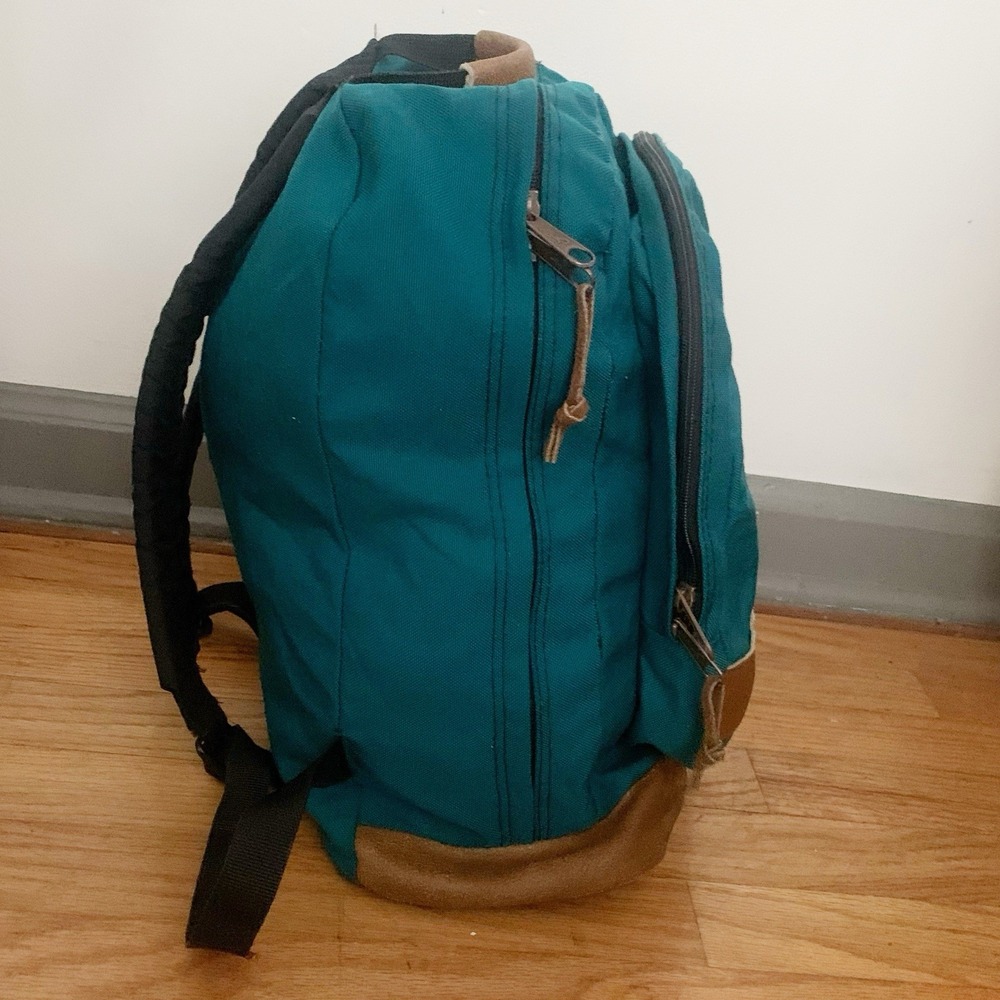 Vtg‎ Jansport Double Leather Bottom Backpack - Picture 8 of 10
